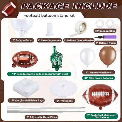 Football Balloon Column Stand Kit 2 Sets Adjustable 6.5 ft Sports Party - Image 2