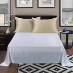 Standard Size Silk Pillowcase ALASKA BEAR Random Color Silk Scrunchie Gift Set for Beauty Sleep (1, Beige)
