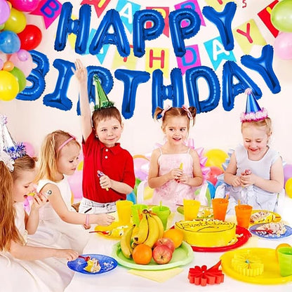 PIGETALE 16 Inch Royal Blue Happy Birthday Balloon Banner, Unisex Party Supplies - Image 4
