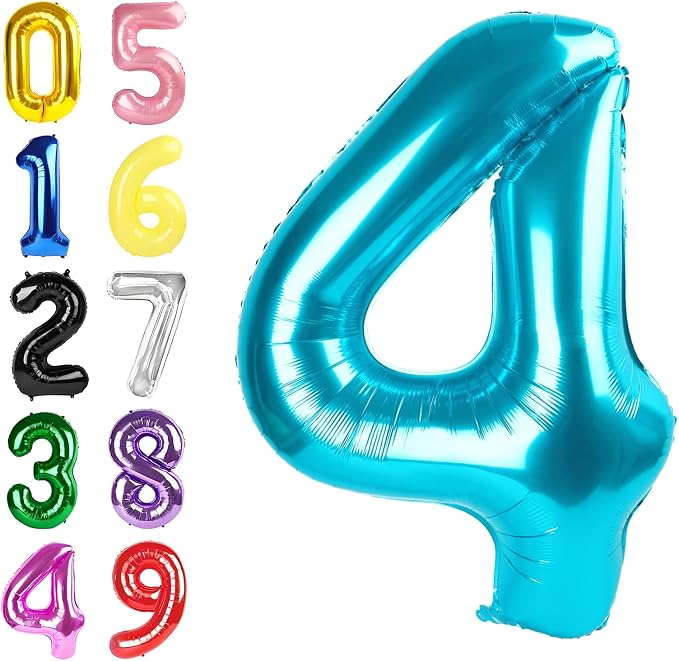 3 Balloon Number 40 Inch Light Blue by Argthjy