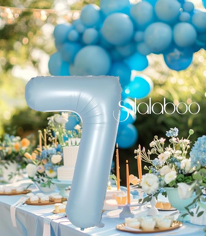 40 Inch Light Blue Number 7 Balloon 0-9 Big Helium Balloons | Large Giant - Image 7