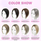 YAMI Hair Toppers for Women Fluffy Human Hair Topper 10inch Handmade Swiss Base Hairpieces 360° Cover Hairloss (Honey Blonde with Dark Brown Root)