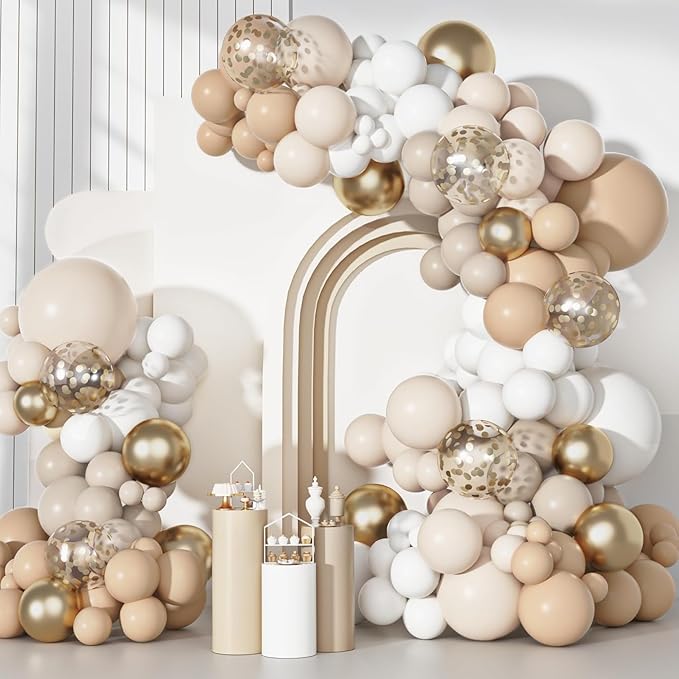 Ouddy Party White Sand Gold Balloon Arch Garland Kit 18 12 10 5 Inch | by OuddyParty
