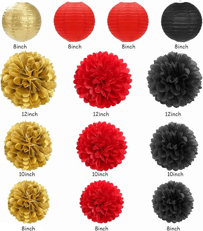 Red-Black Gold Casino Theme Party-Decorations - Image 3