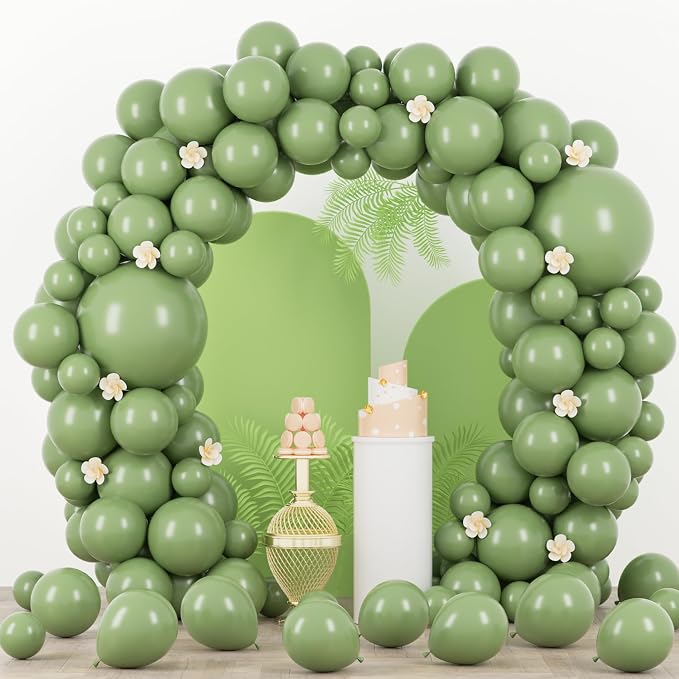 Voircoloria 90pcs Sage Green Balloons Garland Arch Kit, 18 12 10 5 Inch | by Voircoloria