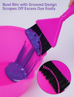 NiHome Hair Dye Bowl and Brush Set, Hair Color Mixing Bowls for Hairstylist, Color Bowls with Fine Teeth and Brush Cleaner, Salon Supplies Essentials, 3-Pack