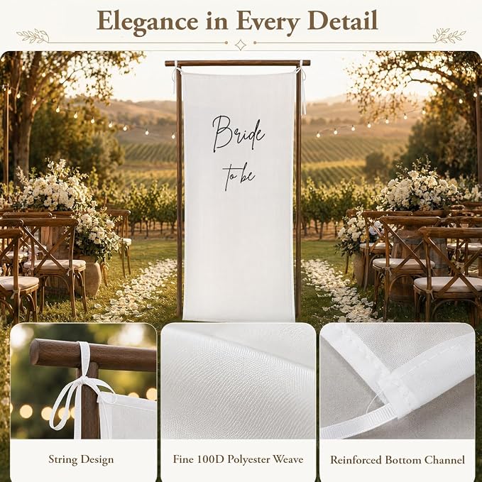 Bride to Be Banner 73 x 30 Inch, Polyester Bridal Shower Hanging Sign - Image 2