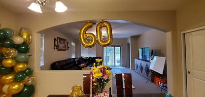 Gold Number 60 Balloon 40 Inch - Image 2
