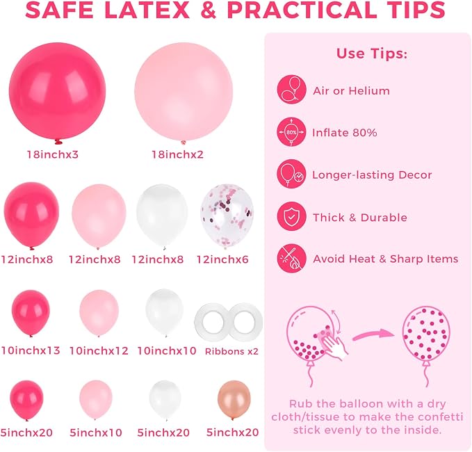 LovesTown Rose Pink Balloon Garland Kit - Image 7