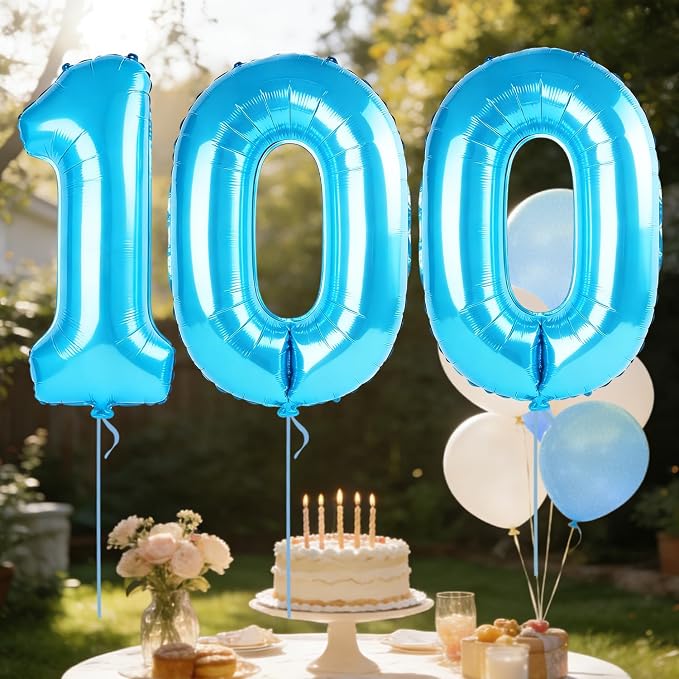 40 Inch Number 100 Balloons for 100th Birthday Party Decorations, 0-100 Jewelry - Image 3