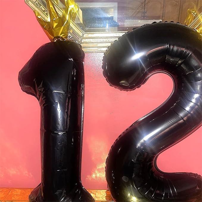 Crown Black 1 Balloon Number for Girls 1st Birthday Party, 40 Inch Large Number - Image 7