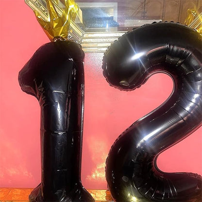 Crown Black 1 Balloon Number for Girls 1st Birthday Party, 40 Inch Large Number - Image 7