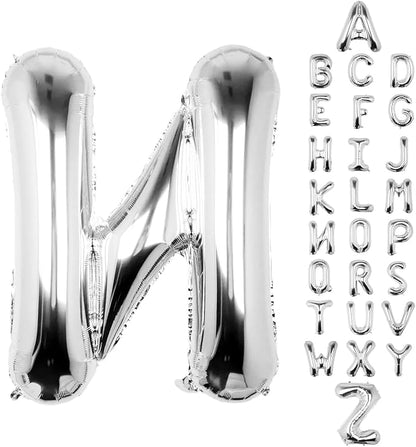 Letter Balloons Silver 40 Inch N Large Big Foil Mylar Balloon | by Unknown