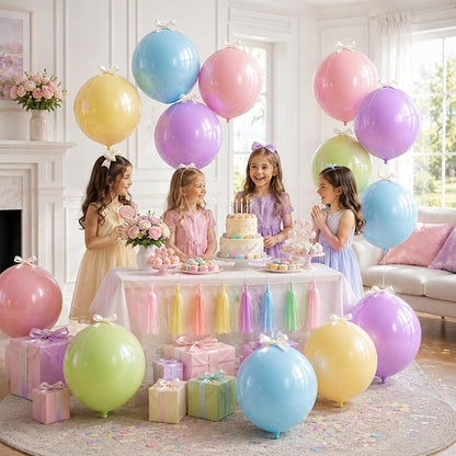 10 Pcs Pastel Round Foil Balloons Multicolor Colorful 4D Ball Balloon Pastel - Image 3