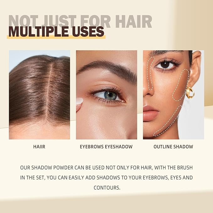 Root Touch Up Hair Color,Hair Fibers for Thinning Hair,Cruelty Free Hairline Powder - Instantly Cover Touch Up, Hair Color Root Touch Up Powder, Hair Thickener for Women & Men&Girls&Boys (Brown)