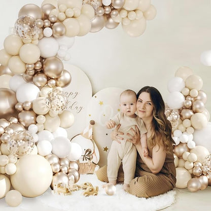 White Sand Champagne Gold Balloon Arch Kit - Image 8