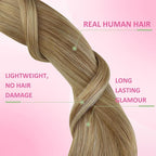 YoungSee Human Hair Tape in Extensions Balayage Tape in Hair Extensions Human Hair Extensions Tape in Ombre Brown to Platinum Blonde Invisible Tape-in Hair Extension Human Hair 14In 20pcs 50g Straight