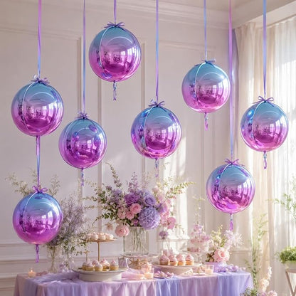 Blue Purple Round Foil Balloons - Image 5