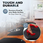 Buy-Rite 4 ft. x 5 ft. Anti Fatigue Super Soft Hexagonal Salon Mat or Barber Mat with Semi-Circular Indentation for Chair, Puncture Proof, 7/8” Width, SHP-SS4050X7/8