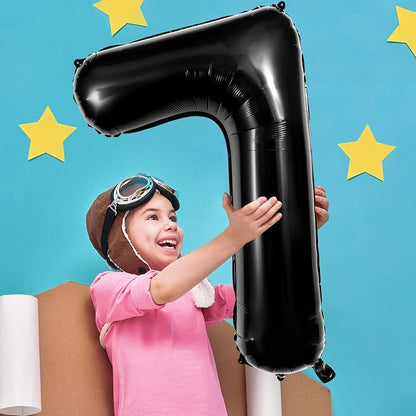 Black Number 7 Balloons 40 Inch Large Foil Balloons, Giant Number Balloon - Image 3