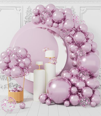 AULE 100Pcs Metallic Lavender Balloons 18/12/10/5 Inch Different Sizes | Lilac - Image 4