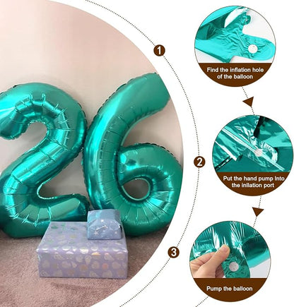 Number Balloons Teal Blue 5 Balloon 40 inch - Image 6