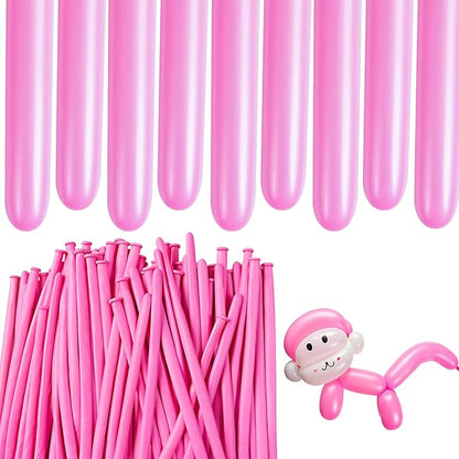 Pink 260 Long Skinny Twisting Animal Balloons, Rainbow Balloons by ZBYDNG