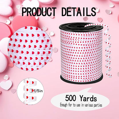 500 Yards Valentine Ribbon, 1/5 Inch Ribbon, Balloon String, - Image 2