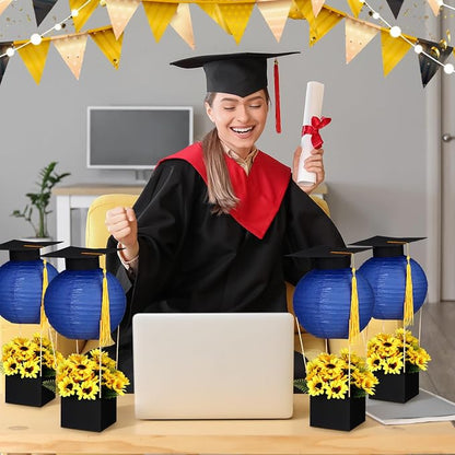 Silipull 6 Sets Graduation Table Centerpieces Hot Air Balloon Party Decorations - Image 4