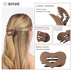 Flat Hair Claw Clips for Women,Matte Medium Hair Clips for Thick & Thin Hair- Comfortable Everyday Use for Office, Yoga, Party & Casual Styling (4PCS D)