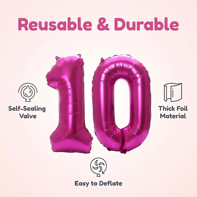 Number 10 Balloon Foil Mylar Balloons - Image 6