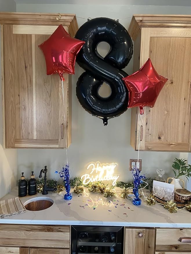 8 Balloon 40 inch Black Number Balloons - Image 4