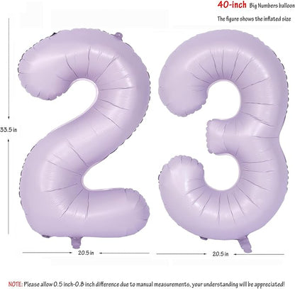 40 In Matte Purple Number Balloons Helium Foil Mylar Balloon Digital 23 | - Image 2