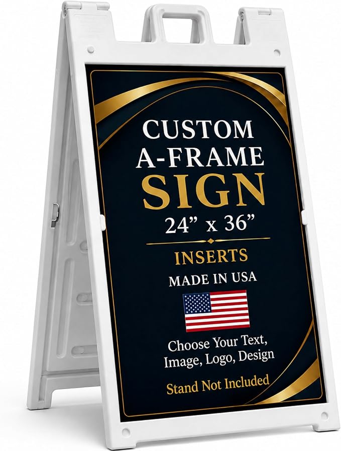 Plastic Sign HolderA-Frame Sidewalk Curb Std by BCB 24x36 | Printed in USA | by BCB