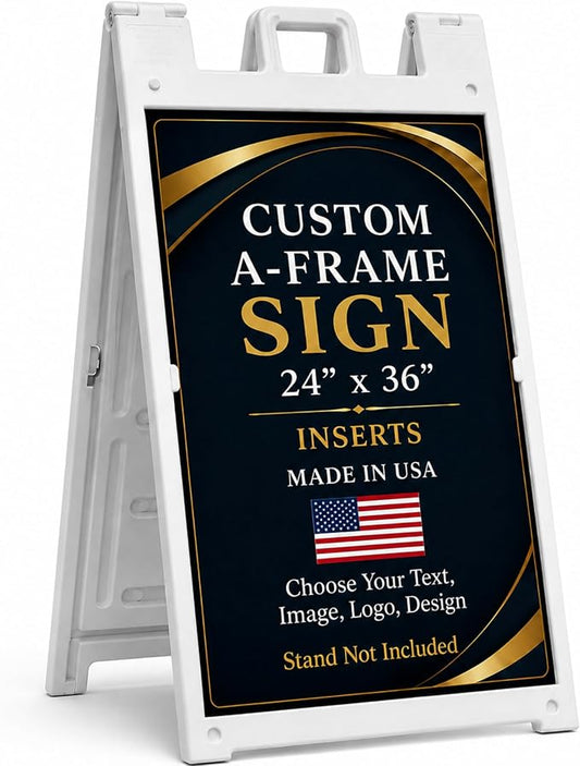 Plastic Sign HolderA-Frame Sidewalk Curb Std by BCB 24x36 | Printed in USA | by BCB