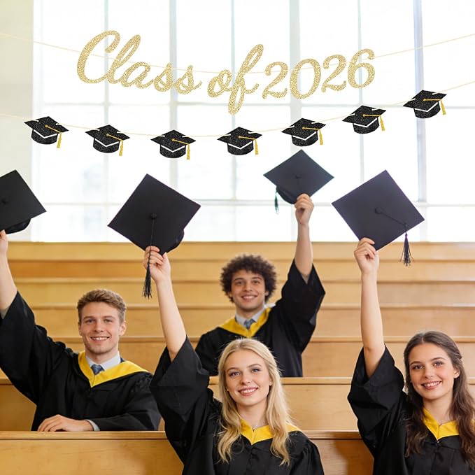 jijAcraft Class of 2026 Graduation Banner Set, Pre-Strung Graduation Party - Image 4