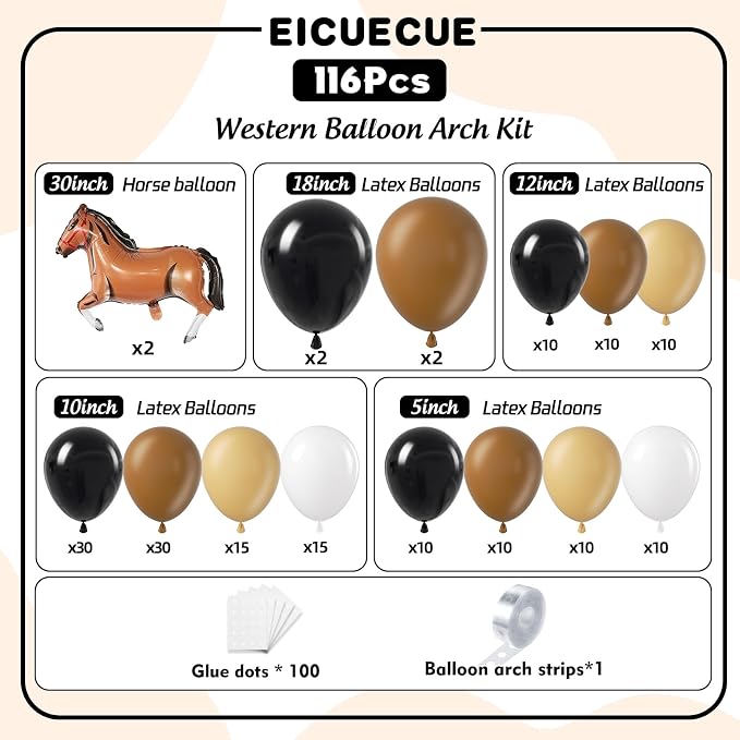 Western Balloons Garland Arch Kit 166Pcs - Image 2