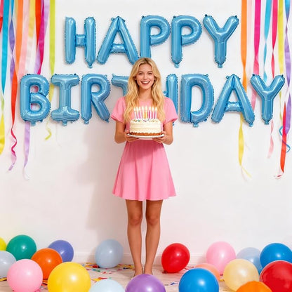 16" Happy Birthday Foil Letter Balloons Banner Set | Alphabet Balloons - Image 5