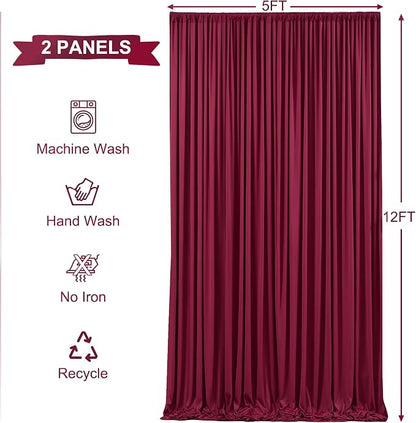 10x12 Burgundy Backdrop Curtains - Image 5