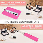 Oversize Silicone Heat Resistant Mat, Portable Travel Mat Cover for Curling Irons, Flat Irons, Hair Straightener and Hot Hair Styling Tools(14.2" x 11")