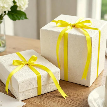 3/8In 30Yards Lemon Yellow Thin Ribbon - Image 6