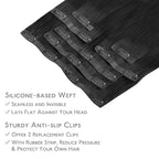 WENNALIFE Seamless Clip In Hair Extensions, 20 Inch 150g 7pcs Jet Black Hair Extensions Clip in Human Hair Invisible PU Skin Weft Natural Remy Human