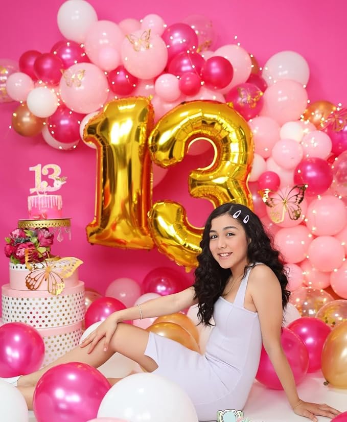 4 Balloon Numbers Birthday Decorations, 40In Gold Balloons - Image 4