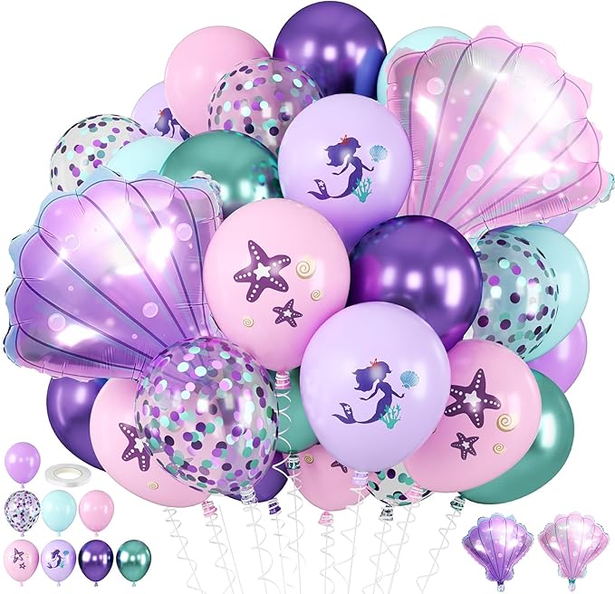 Mermaid balloons Pink Purple by BIAPIAN