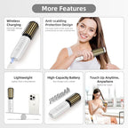 CARESKY® Cordless Curling Iron Brush, 1.5 Inch Mini Travel Hair Curler with 200 Million Negative Ions, Portable Heated Round Straightener Brush Rechargeable for Curl, Touch-Up, De-Frizz, Styling