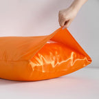 NTBAY 2 Pack Satin King Pillowcases for Hair and Skin, Luxurious and Silky Pillow Cases with Envelope Closure, 20x40 Inches, Orange