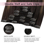 Pro2.0 Remy Clip in Extensions Real Human Hair Color #2/6/18 Dark Brown to Dirty Blonde Remy Clip in Hair Extensions Real Human Hair 18inch 120g Thick 7pcs Double Weft（#2/6/18-18inch）
