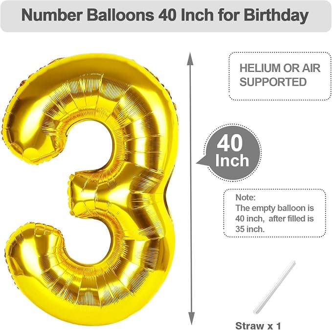 Numbers 12 Balloon 40Inch Gold Balloons - Image 5