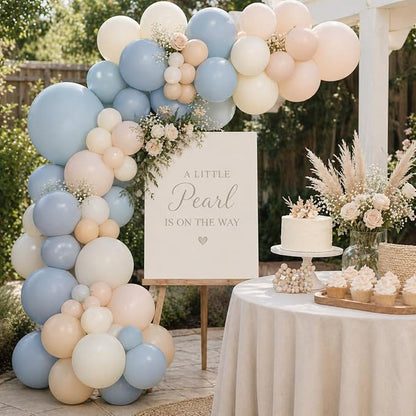 Dusty Blue Nude Sand Balloons, Double Stuffed Apricot Nude Balloon Slate Fog - Image 9