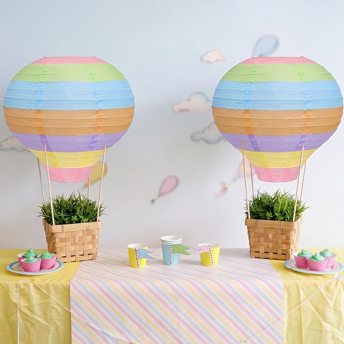 Meooeck 8 Sets Multicolor Hot Air Balloons Decorations Baby Shower Table - Image 6